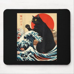 Catzilla Kat Japanse Kunst Grappige Kat Kawaii Gra Muismat