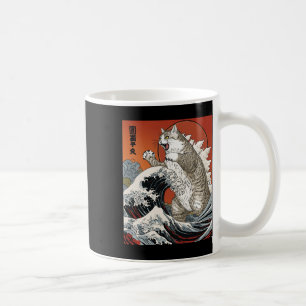 Catzilla Kat Japanse Kunst Grappige Kat Voor Manne Koffiemok