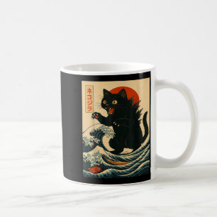 Catzilla Kat Japanse Kunst Grappige Kat Voor Manne Koffiemok