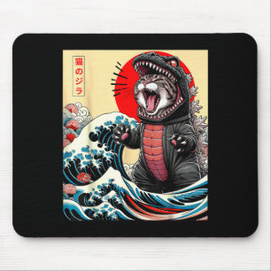 Catzilla Kat Japanse Kunst Grappige Kat Voor Manne Muismat
