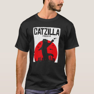 Catzilla Kat Kitten Katachtige Kitty Kleding Japan T-shirt