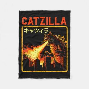 Catzilla Kat Monster Grappige Japanse Parodie Vrou Fleece Deken
