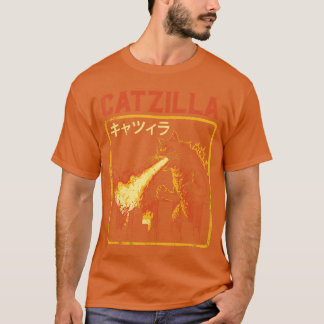 Catzilla kat monster grappige Japanse parodie vrou T-shirt