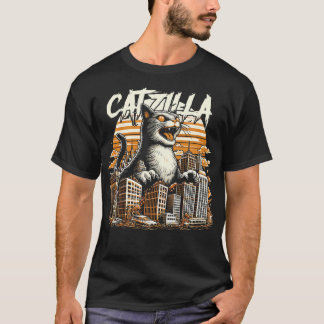Catzilla koning van de monsters t-shirt