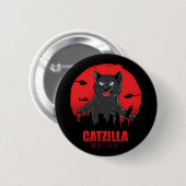 Catzilla Monster Cat Classic Round Ronde Button 5,7 Cm (Voorkant /achterkant)