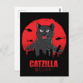 Catzilla Monster Cat Destroys Skyscraper Building Briefkaart (Voorkant / Achterkant)