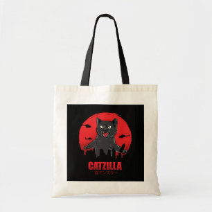 Catzilla Monster Cat Destroys Skyscraper Building Tote Bag