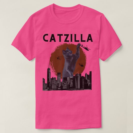 Catzilla Monster Cat Lover Funny Japanese Kitty Ki T-shirt (Design voorkant)