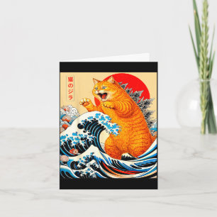 Catzilla oranje kat Japanse kunst voor mannen vrou Kaart