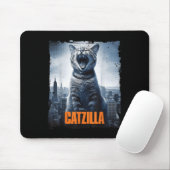 Catzilla Roaring Over City Skyline Kat Monster Kit Muismat (Met muis)
