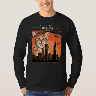 Catzilla Schattig Kitten Altijd Hongerig Cat 2 T-shirt