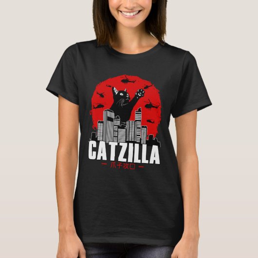 Catzilla Schattigee kattenspullen voor kattenliefh T-shirt (Voorkant)
