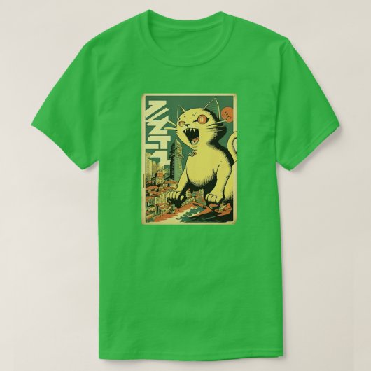 Catzilla slaat terug t-shirt (Design voorkant)