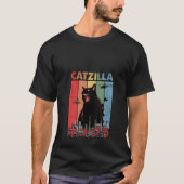  Catzilla T-shirt Funny Kitten en Cat Lover V (Voorkant)