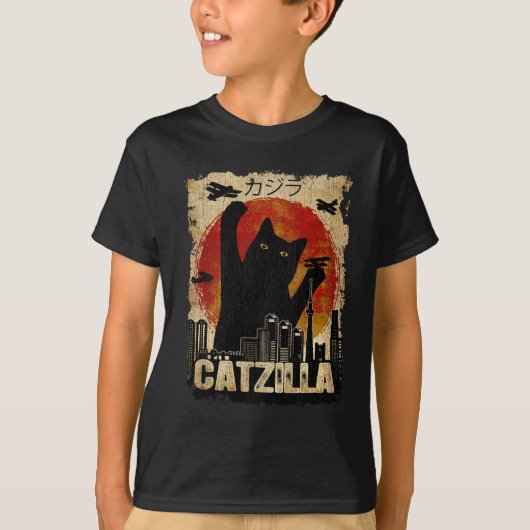  Catzilla T-shirt - Grappige kitten en kat (Voorkant)
