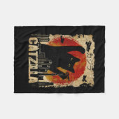 Catzilla T-shirt - Grappige kitten en kat Fleece Deken (Voorkant (Horizontaal))