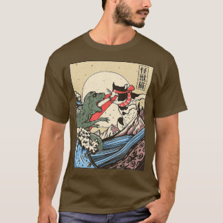 Catzilla vs. Kaiju  Funny Cute Cat Art Japan T-shirt