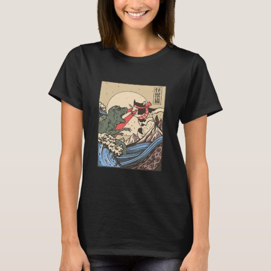Catzilla Vs Kaiju  Funny Cute T-shirt (Voorkant)