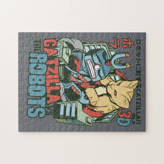 Catzilla Vs Robots Legpuzzel (Horizontaal)