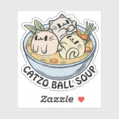 Catzo Ball Soup 2 aangepaste gesneden vinyl Sticke Sticker (Vel)