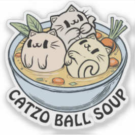 Catzo Ball Soup 2 aangepaste gesneden vinyl Sticke Sticker