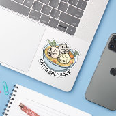 Catzo Ball Soup Custom-Cut Vinyl Sticker (Laptop met iPhone)