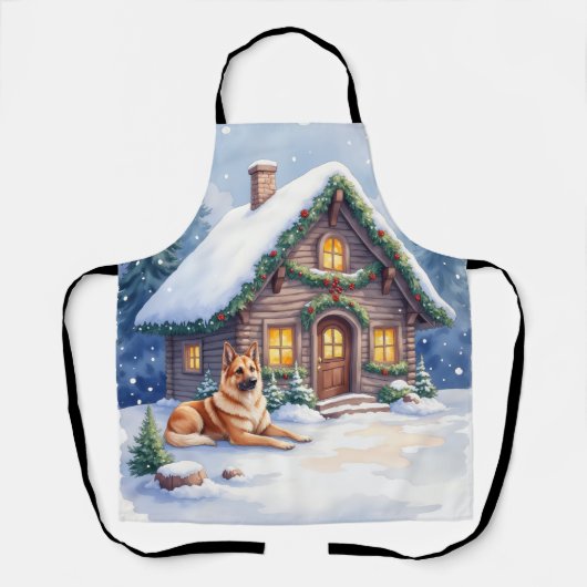 Caucasian Shepherd Dog Mountain Cabin Christmas Schort (Voorkant)