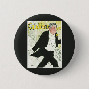 Caudieux door Toulouse Lautrec, Oude Kunst Nieuw K Ronde Button 5,7 Cm
