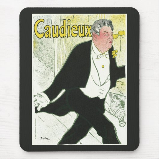 Caudieux door Toulouse Lautrec, Vintage Art Nouvea Muismat (Voorkant)
