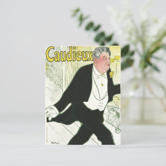 Caudieux van Toulouse Lautrec,  Art Nouveau Briefkaart (Staand voorkant)
