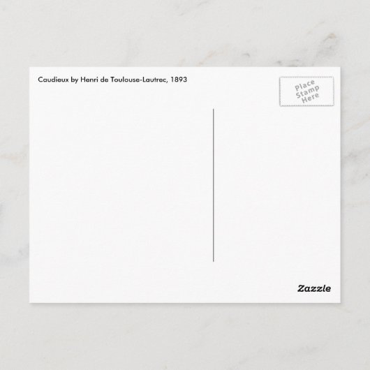 Caudieux van Toulouse Lautrec,  Art Nouveau Briefkaart (Achterkant)