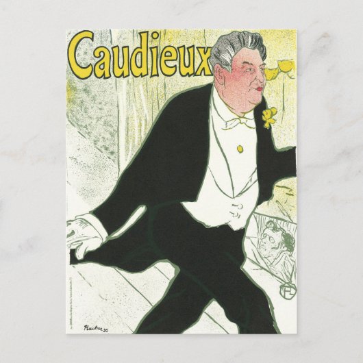 Caudieux van Toulouse Lautrec,  Art Nouveau Briefkaart (Voorkant)