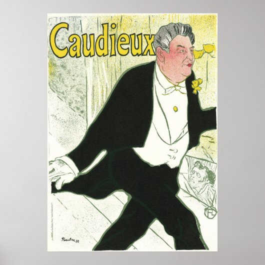 Caudieux van Toulouse Lautrec,  Art Nouveau Poster (Voorkant)
