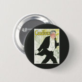 Caudieux van Toulouse Lautrec, Art Nouveau Ronde Button 5,7 Cm (Voorkant /achterkant)