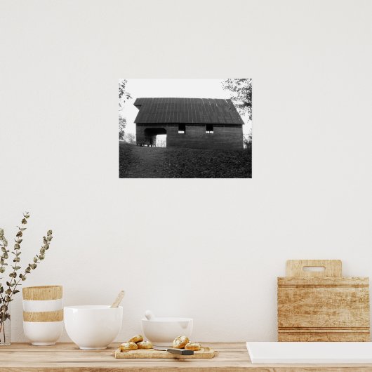 Caughron Barn, Cades Cove, b&w Poster (Keuken)