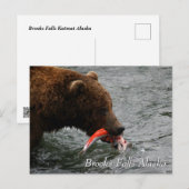 Caught, Brooks Falls Alaska  Briefkaart (Voorkant / Achterkant)