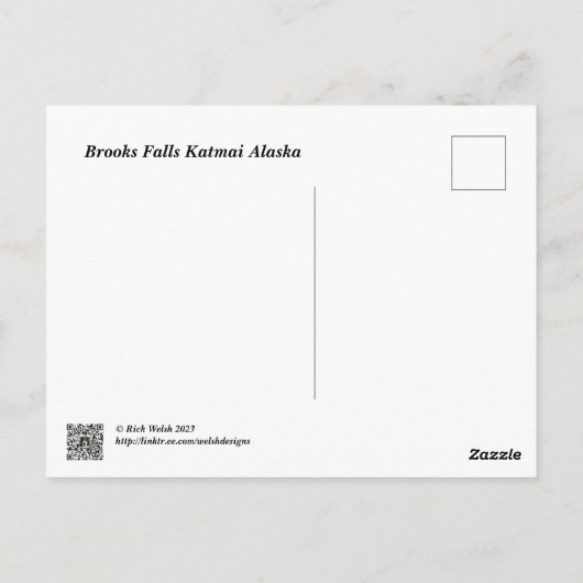 Caught, Brooks Falls Alaska  Briefkaart (Achterkant)