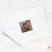 Caught snacking again - Squirrel Ai image Vierkante Sticker (Envelop)
