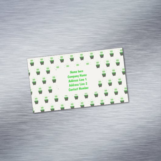 Cauldron and Bubbling Green Brew Halloween Custom Magnetisch Visitekaartje (Voorbeeld)