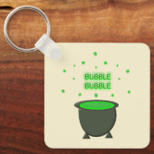 Cauldron and Bubbling Green Brew Halloween Custom Sleutelhanger (Voorkant)