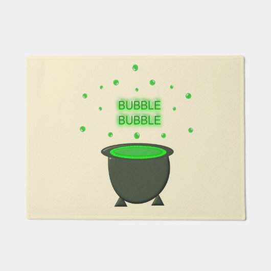 Cauldron and Bubbling Green Brew Halloween Deurmat (Voorkant)