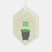 Cauldron and Bubbling Green Brew Halloween Glas Ornament (Voorkant links)
