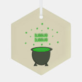 Cauldron and Bubbling Green Brew Halloween Glas Ornament (Achterkant)