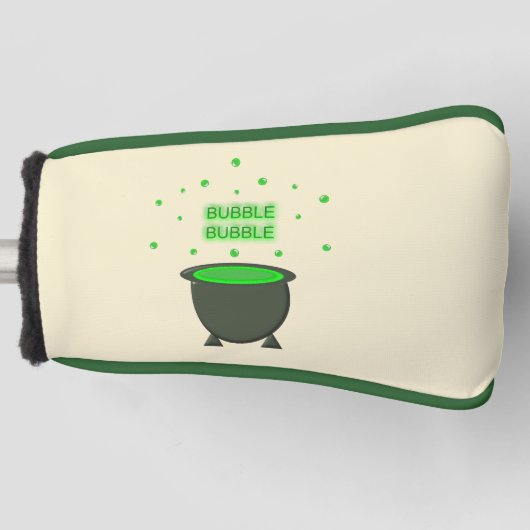 Cauldron and Bubbling Green Brew Halloween Golfheadcover (Voorkant)