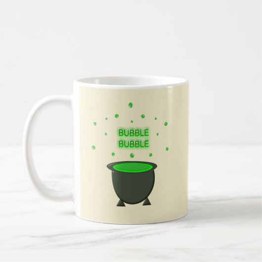 Cauldron and Bubbling Green Brew Halloween Koffiemok (Links)