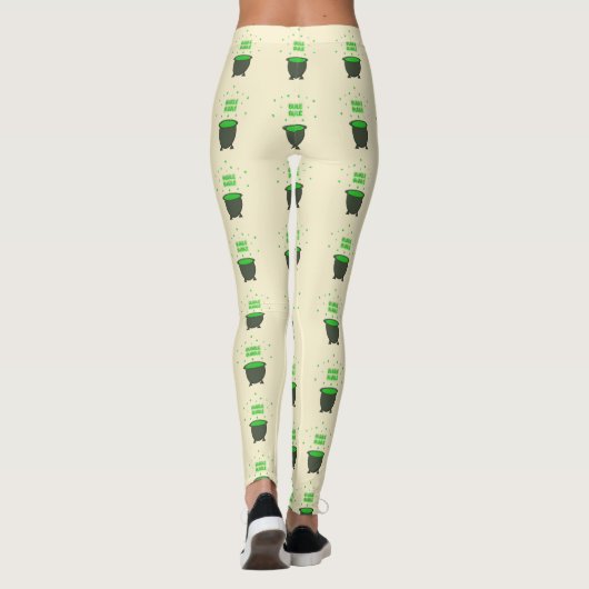 Cauldron and Bubbling Green Brew Halloween Leggings (Achterkant)