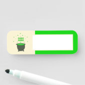 Cauldron and Bubbling Green Brew Halloween Naamplaatje (In situ)