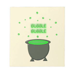 Cauldron and Bubbling Green Brew Halloween Notitieblok