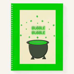 Cauldron and Bubbling Green Brew Halloween Notitieboek