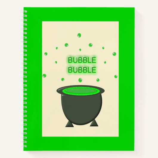 Cauldron and Bubbling Green Brew Halloween Notitieboek (Voorkant)